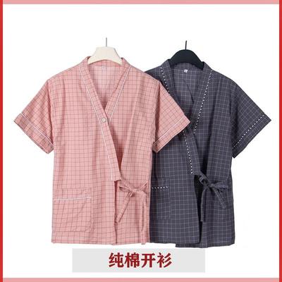 开衫汗蒸服纯棉日式和服女款男浴服睡衣浴袍桑拿服spa按摩服足道