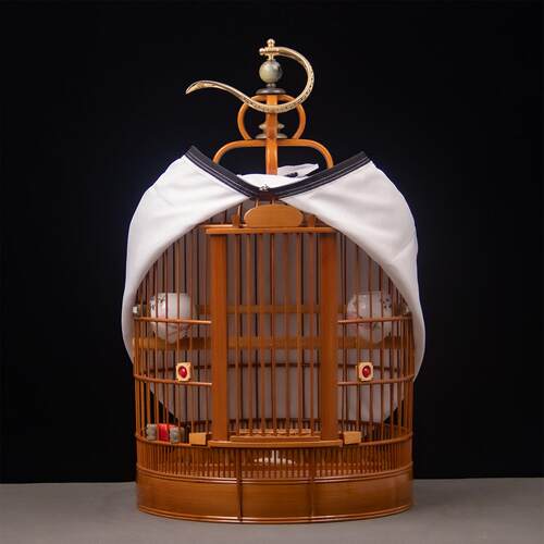 高档新款八哥画眉鸟专用川笼 老楠竹制平底竹鸟笼组合配件