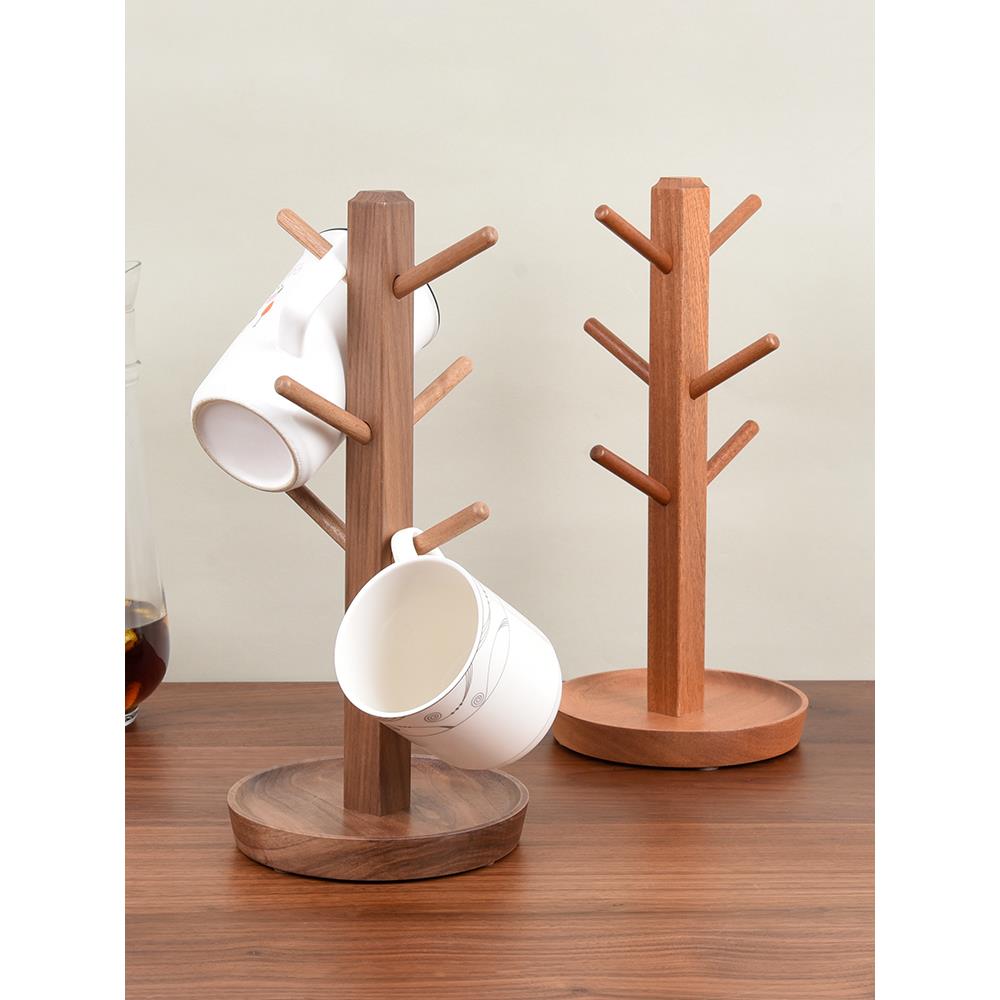 实木制马克杯架防尘倒挂沥水家用客厅厨房高端创意茶杯杯子置物架