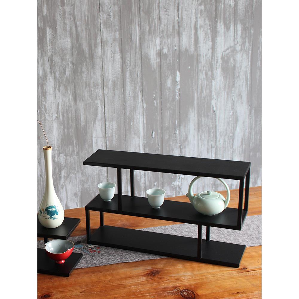 铁艺茶棚架放茶杯架置物架家用功夫茶具收纳架多层桌面博展示古架