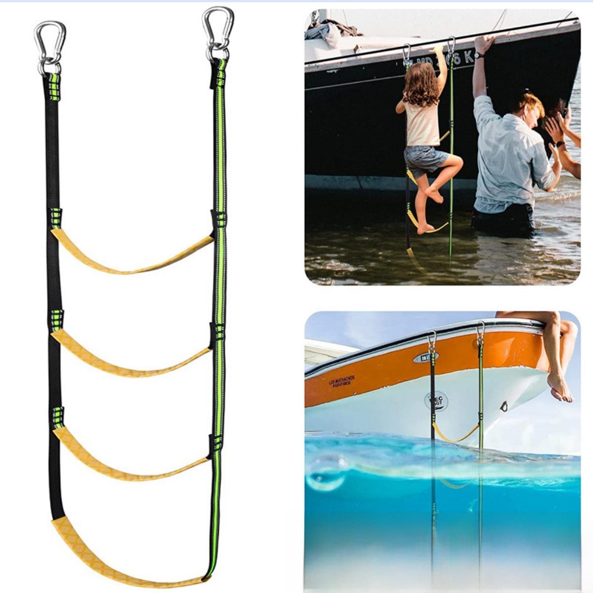 橡皮艇上下软梯，游艇可折叠吊梯，水上娱乐充气简易攀爬梯，船侧