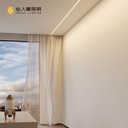 仙人掌照明偏光洗墙线性灯客厅吊顶嵌入式灯带led条线型墙面铝槽