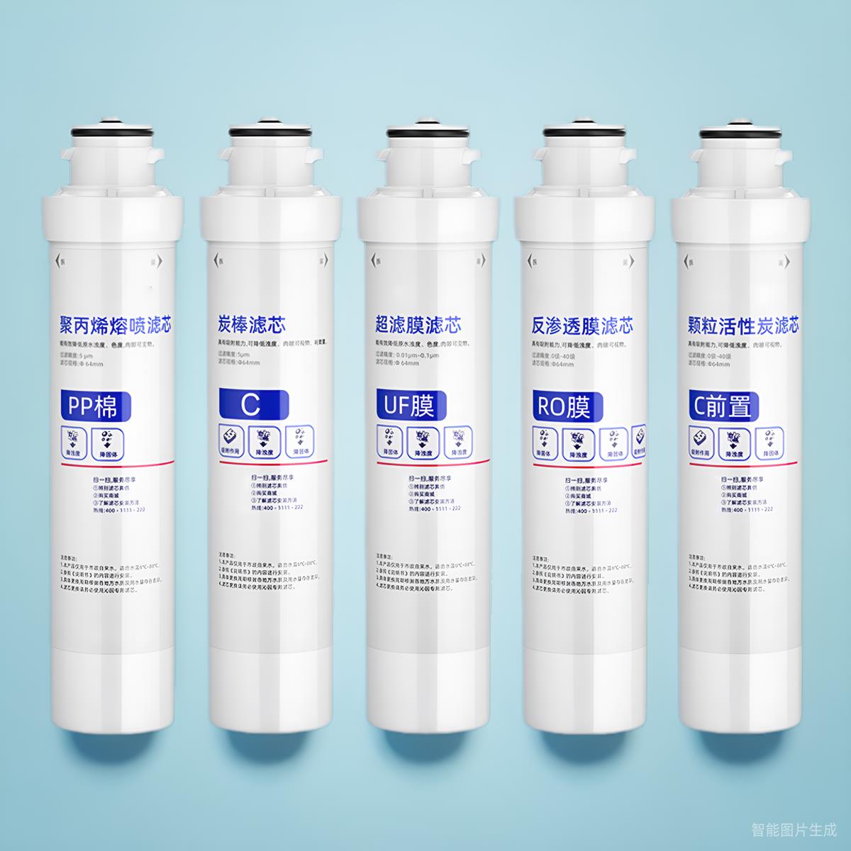 适配于沁园净水器滤芯模块QR-R5-01E/01H RO-05A/RU-05D全套五级