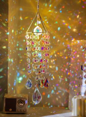 太阳捕手光影梦幻水晶阳光捕手风铃挂件窗户庭院空中挂饰彩虹礼物