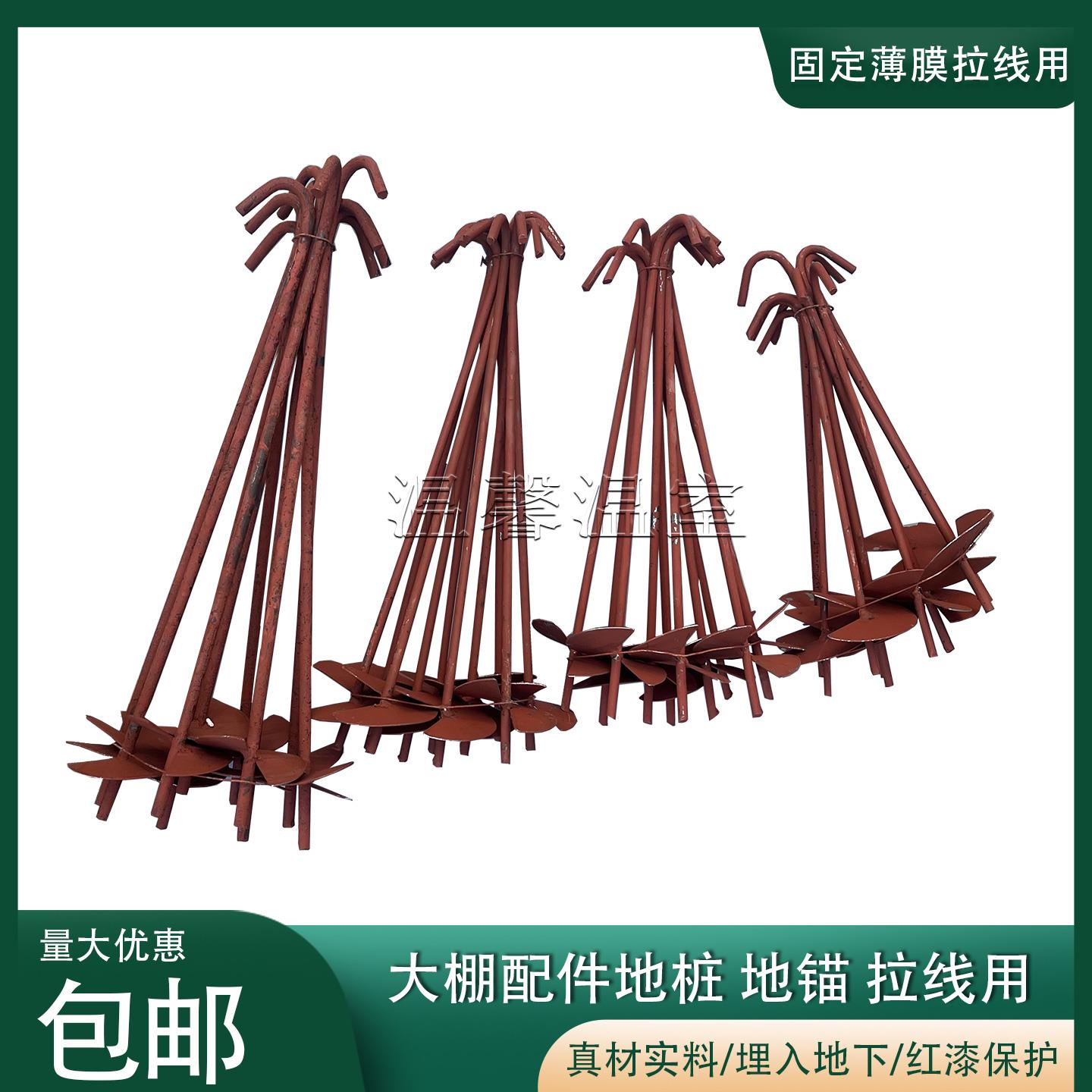 10个价包邮园艺大棚配件压膜线专用螺旋地钩地锚防风地桩固定地钉