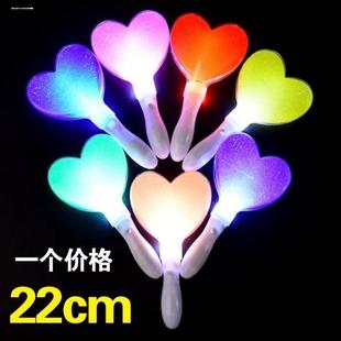 演唱会红色荧光棒喜庆道具五角星爱心发光银光棒星星LED手持灯棒