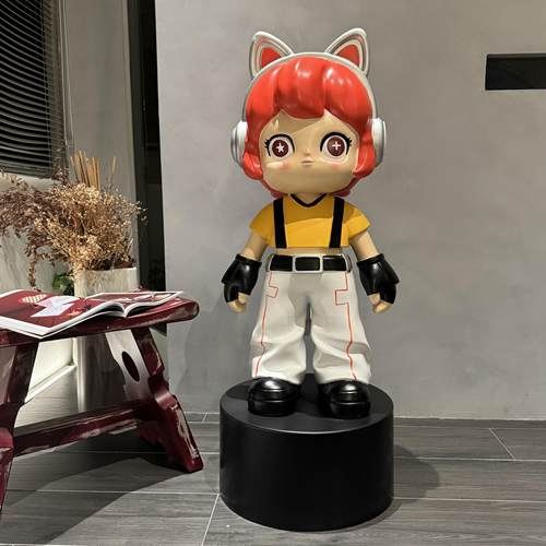 潮玩卡通猫女蓝牙音响客厅电视柜轻奢家居高档存钱罐落地装饰摆饰