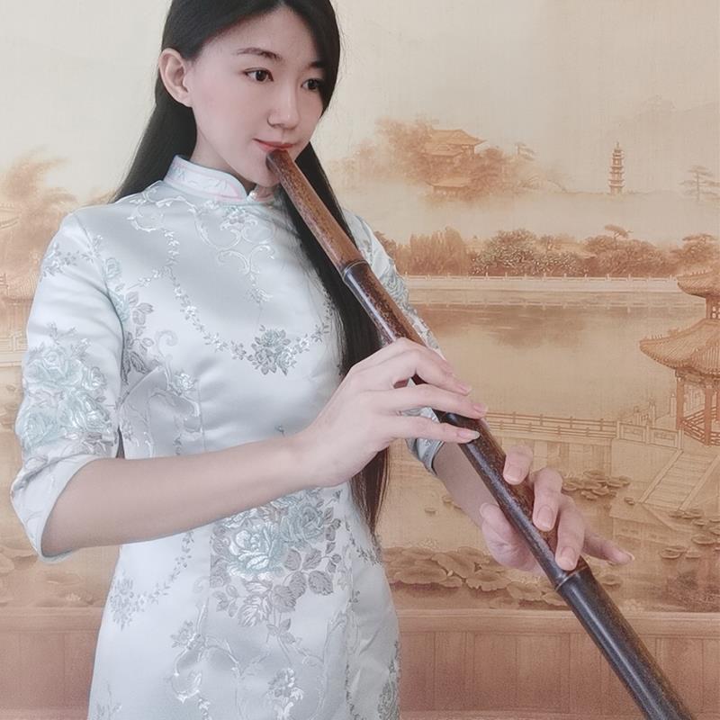 楚吟 梦兮 大漆紫竹箫九节雅箫收藏专业演奏八孔一节整支紫竹洞箫