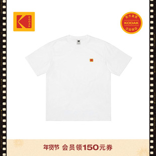 KODAK柯达2025春夏男女通用回溯经典黄色Logo短袖T恤简约
