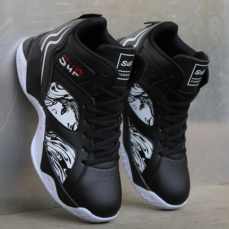 春秋季新款高帮鞋男隐形内增高6CM运动潮鞋男士防水防滑休闲板鞋