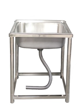 厨房加厚不锈钢水槽洗菜盆水池单槽洗碗池带架子套餐洗手水盆家用