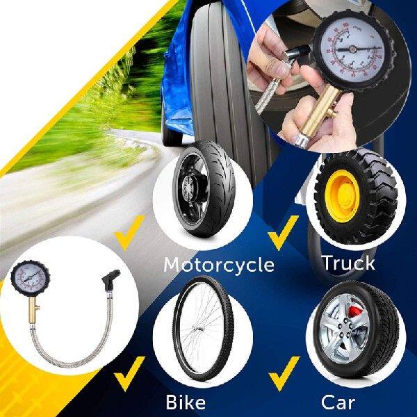 Long Tube Tire Pressure Gauge Meter Highprecision Tyre Air