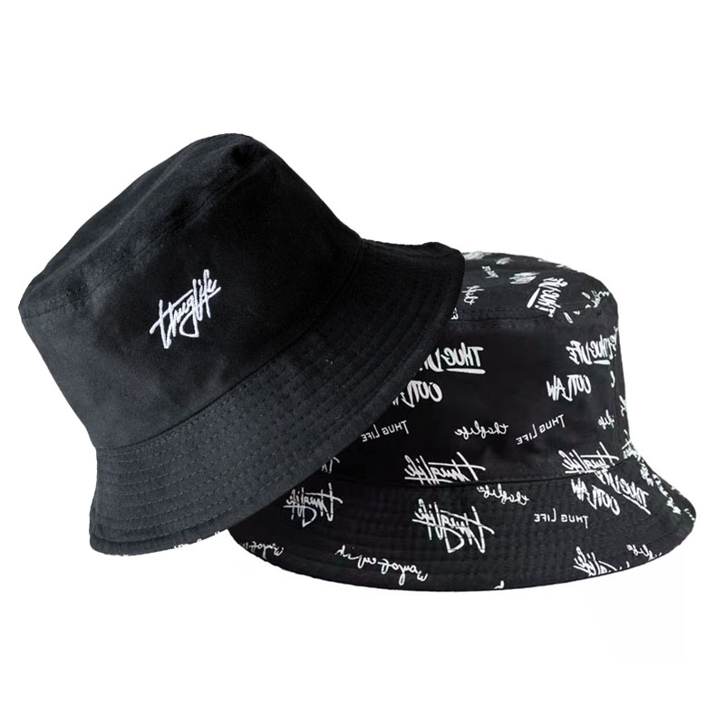 Letter Print Women Bucket Hat Spring Summer Outdoor Sun Hats