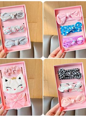 3 PcsSet Floral Bows Ba Headband Dot Bowknot Haarband