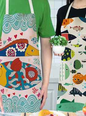 Ocean Animal Fish Kitchen Cooking Aprons For Women Chefs