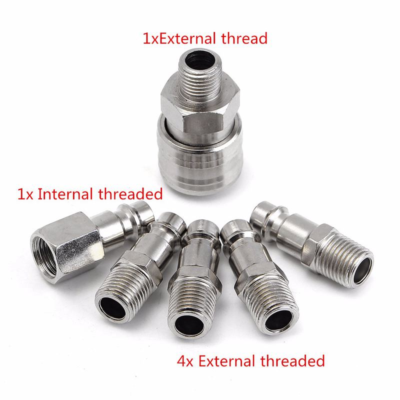 6Pcs Hardening steel Euro Air Line Hose Compressor Fitting C