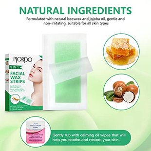 Pjordo Facial Wax Strips - 40 Pcs Face Wax Strips Facial Hai