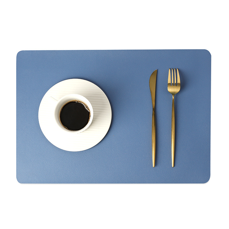 Nordic solid double-layer leather placemats heat-proof pads