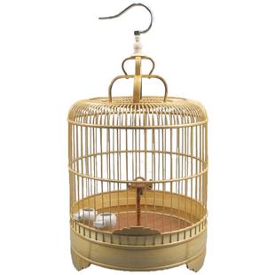百灵鸟笼云雀小沙百灵凤头百灵遛鸟笼子竹制鸟笼手工超大装饰鸟笼