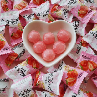 爆浆糖果草莓夹心水果什锦硬糖酸甜前台高颜值招待混装 零食批发