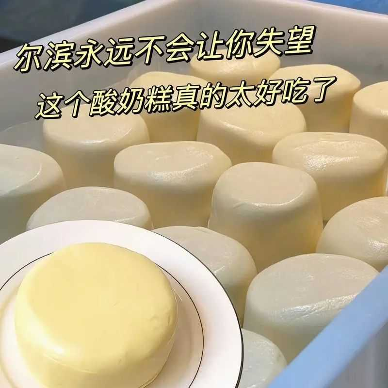 哈尔滨网红酸奶糕道里菜市场水果风味奶砖内蒙古正宗特色现做奶糕