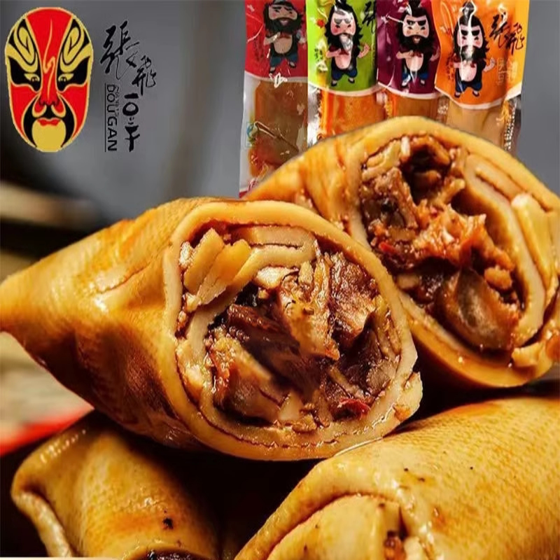 张飞夹心豆卷香菇卷手撕豆腐干四川特产香辣解馋小零食休闲小吃