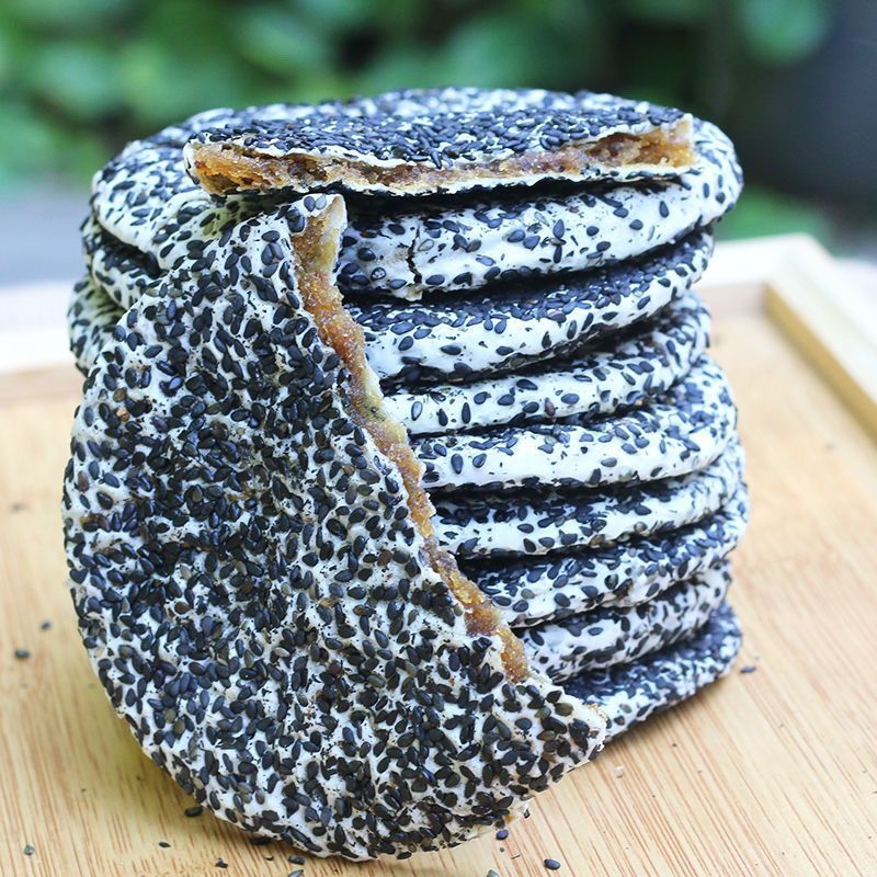 黑芝麻饼广西横县特产传统手工新华芝麻糕点红薯馅新鲜香脆即食