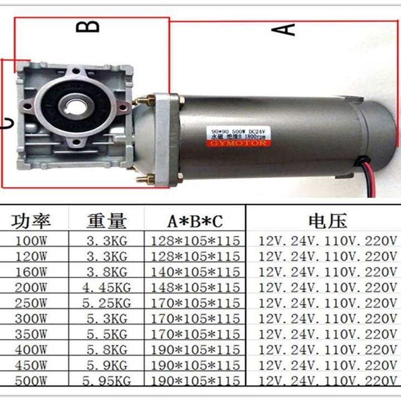 涡轮蜗杆直流调速减速电机12v24伏微型永磁大功率DC48v220v正反转