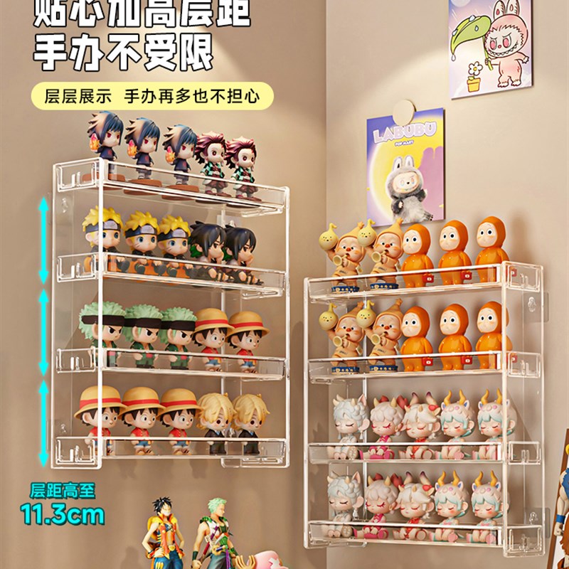 热销盲箱存储展示架壁挂式泡沫市场展示柜娃娃饰品壁挂式丙烯酸人