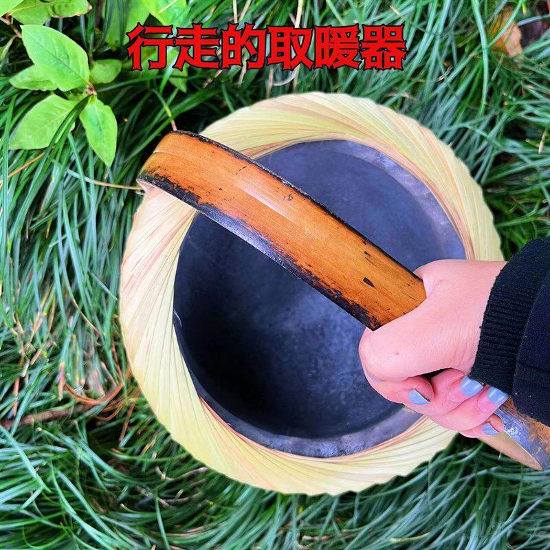 热销手工老竹火笼炉两用烧烤炉竹编取暖怀炉暖手炉婚庆烘干炉火炭