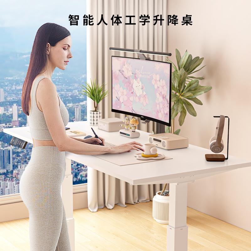 热销双电机电动升降桌智能电脑桌电竞桌子家用学习桌办公桌书桌工