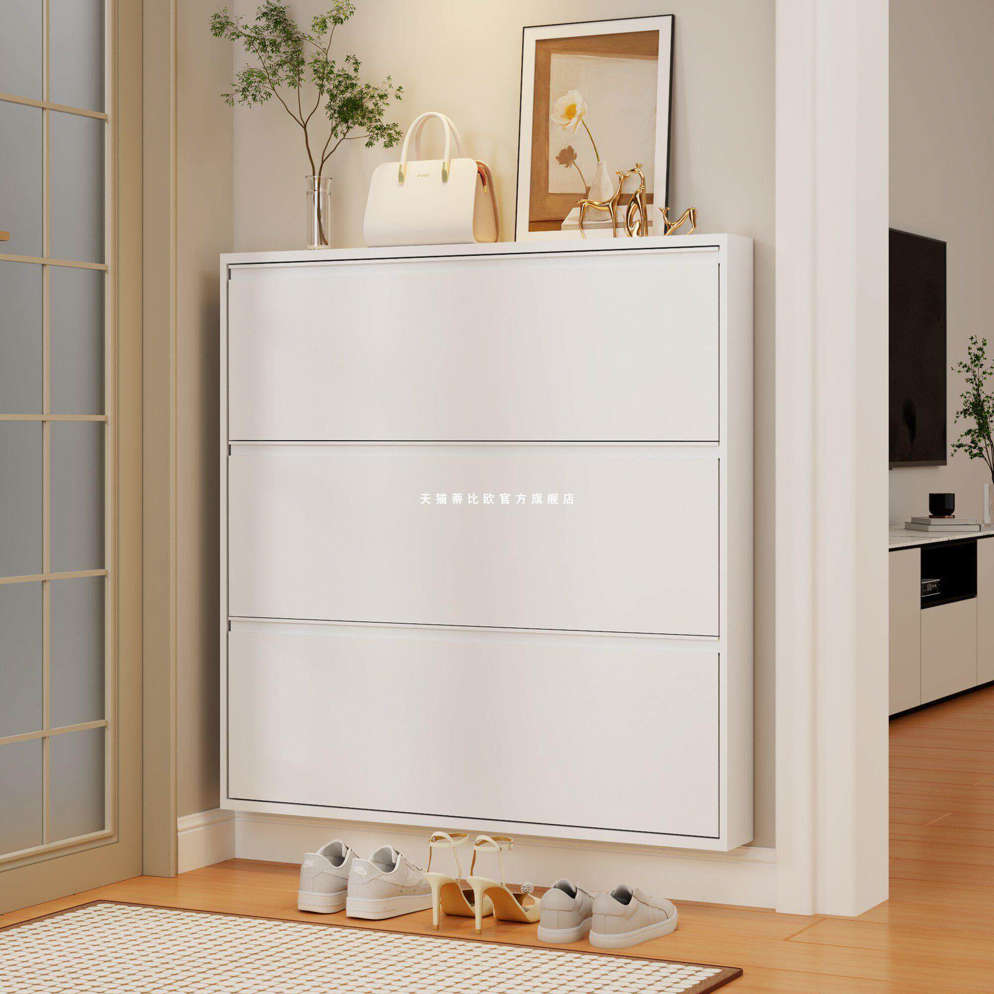 15cm超薄款鞋柜家用门口大容量玄关柜小户型极窄鞋架钢制翻斗鞋柜