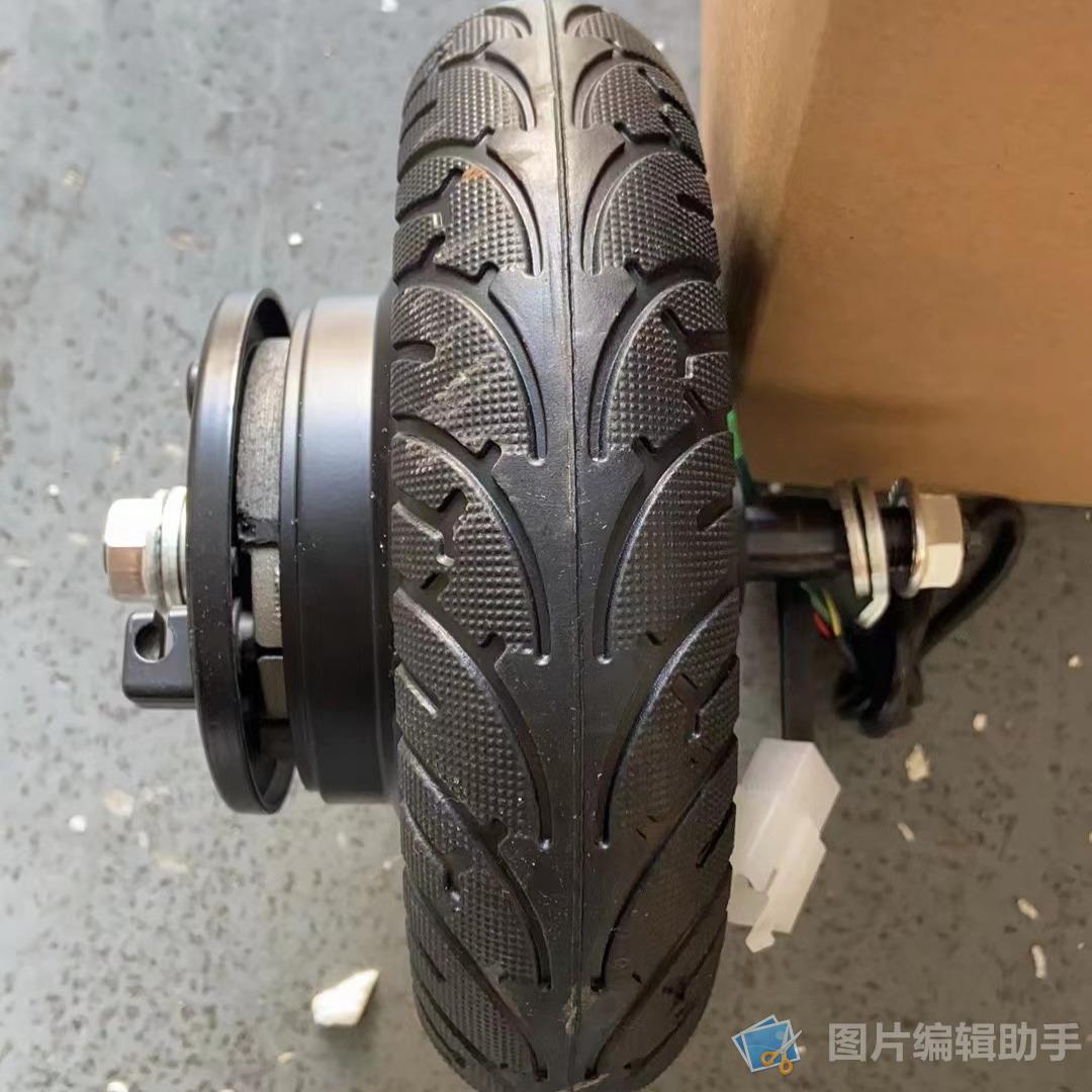 8寸24V36V48V350W电动滑板车改装配件小海豚无刷轮毂电机实心胎