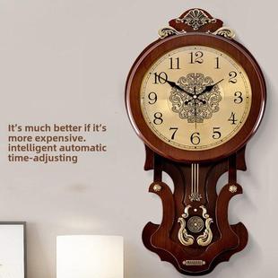 高档静音欧式摇摆挂钟时钟客厅挂表家用大气覆古挂墙壁钟中式钟表