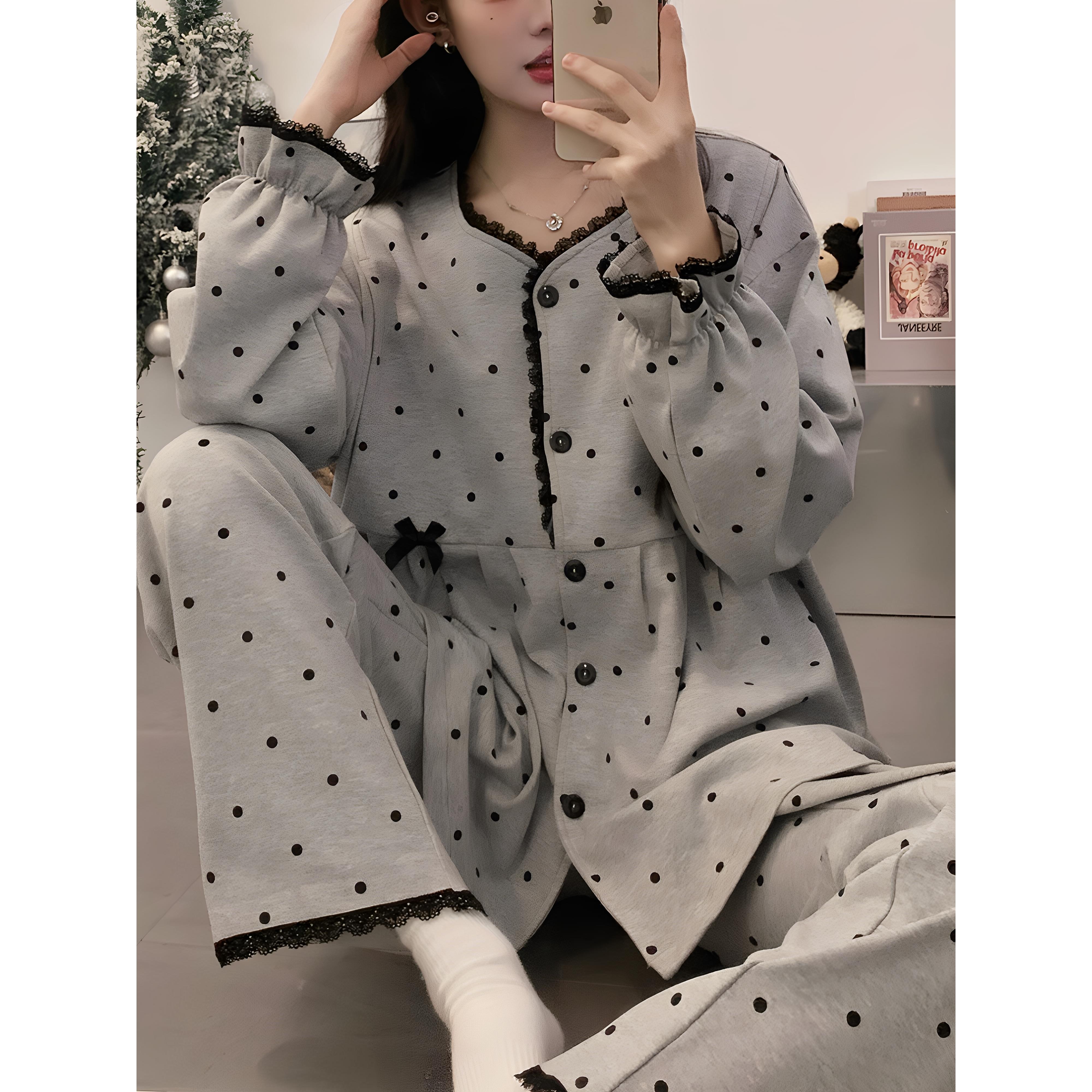 免穿文胸月子服春夏薄款纯棉产后哺乳孕妇睡衣春秋产妇喂奶家居服