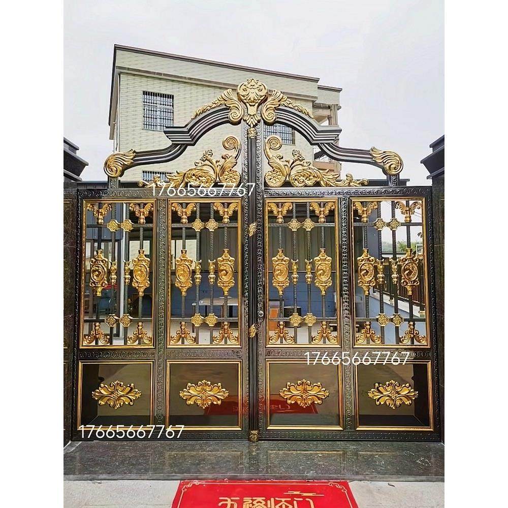 新款304不锈钢别墅门户外庭院门自建房双开门农村不锈钢门家用