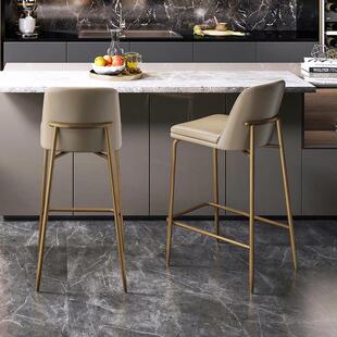 法式岛台餐椅吧台椅子轻奢高级感 设计师款厨房高脚凳子舒适吧凳