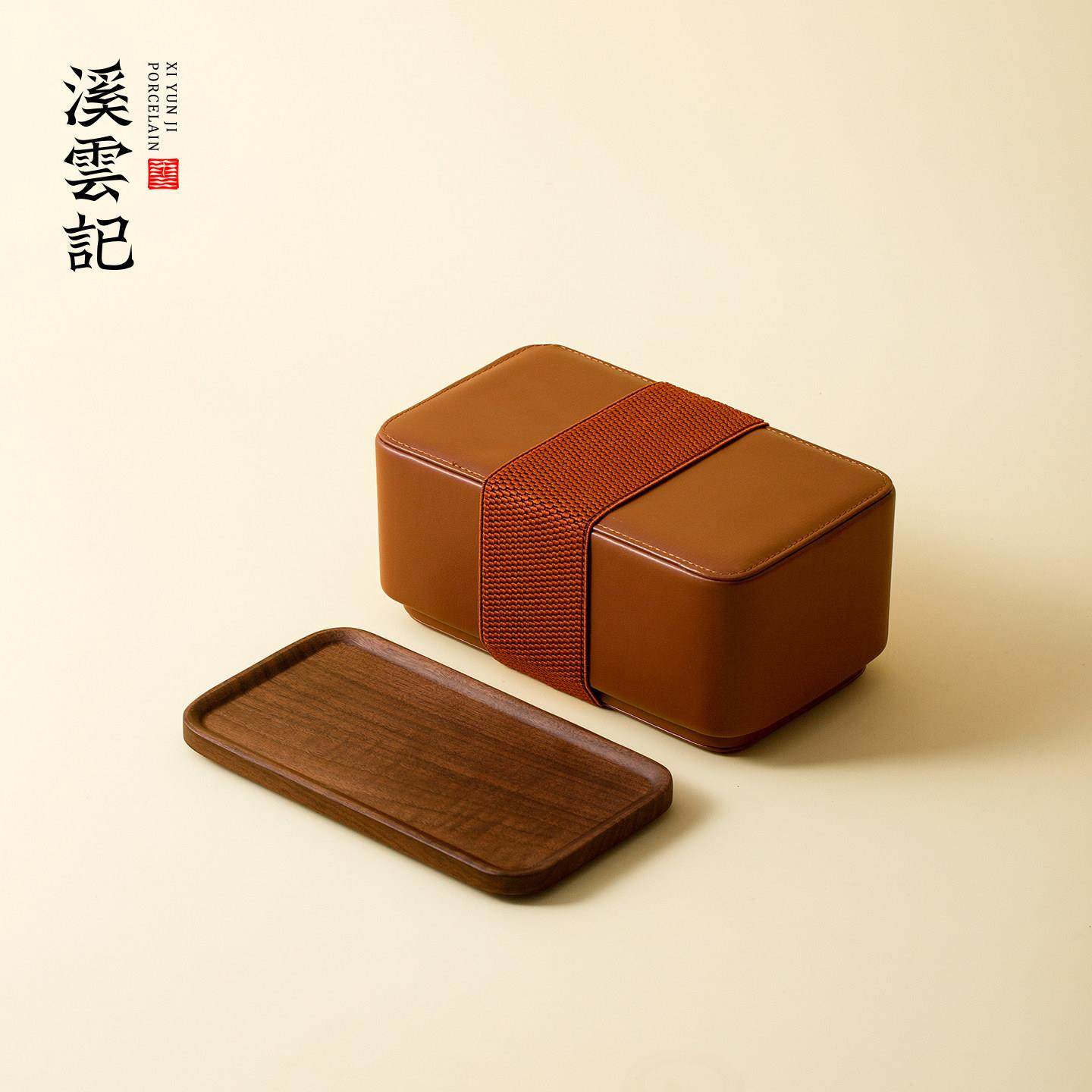 旅行茶具收纳包小皮包2025新款整套收纳小号户外可携式大容量皮箱