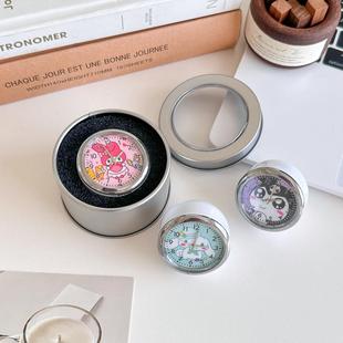 创意可爱学生儿童考试专用钟表静音石英钟桌面迷你小座钟电子时钟