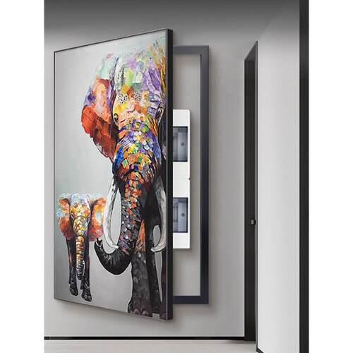 大尺寸电表箱装饰画推拉开门消防栓配电箱遮挡壁画现代简约新挂画