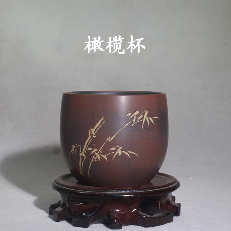 全纯手工钦州泥坭兴陶广西主人品茗橄榄杯茶具喝茶壶配套非紫砂