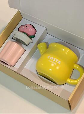 杯子陶瓷泡茶茶装具套高壶颜值茶女家用可爱办公RVE室水杯水壶