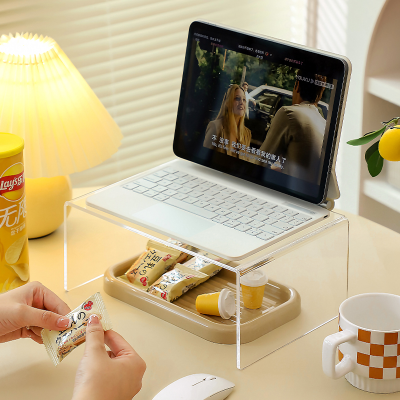 热销隔板键盘架笔记型电脑托架支撑架台式桌面支架透明压克力打字