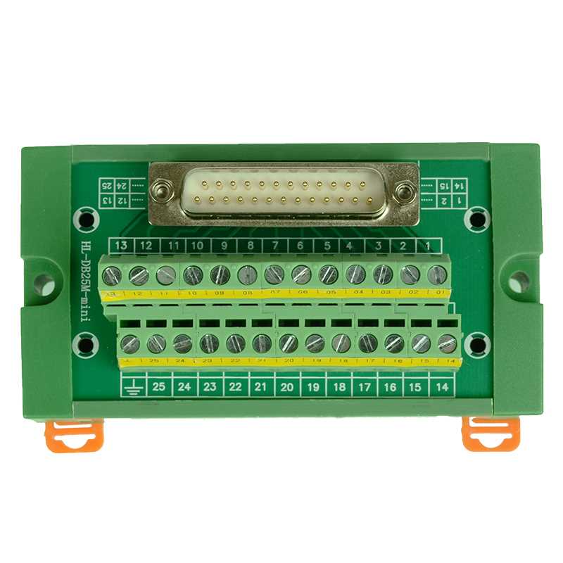 新品DB25 Mini D-Sub DIN Rail Mount Interface Module , DB25 M