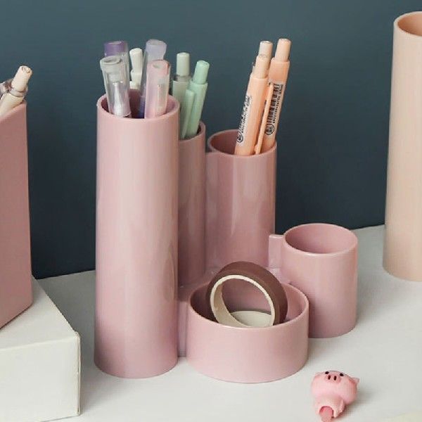 Large-capacity Five-hole Pen Holder Round Pen Vase