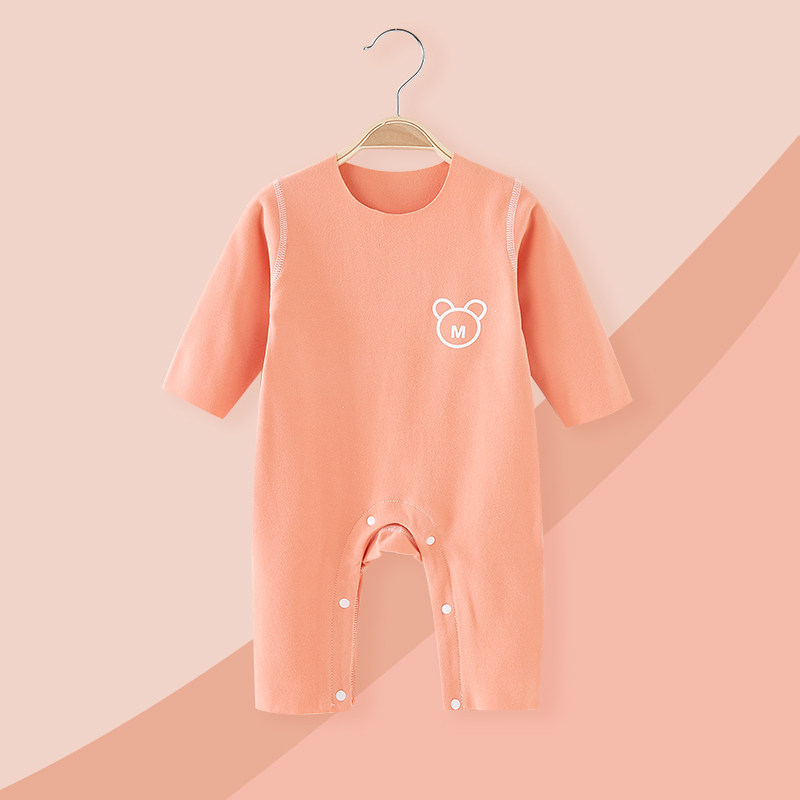 婴儿德绒连体衣秋冬季宝宝无痕保暖内衣新生幼儿贴身打底睡衣服