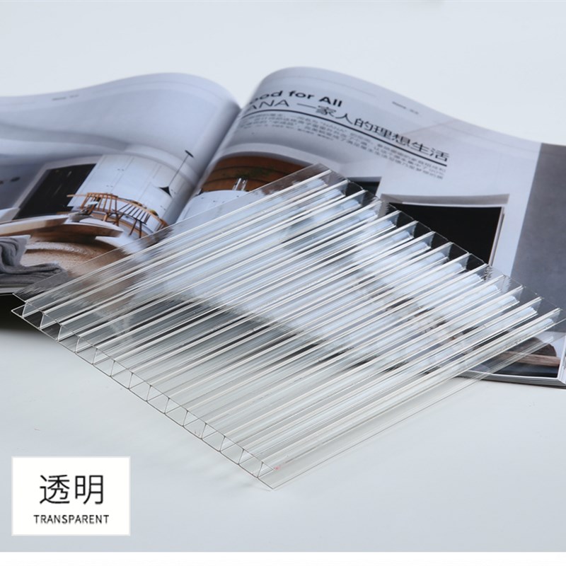 厂促PC透明瓦雨棚车棚户外凉w亭隔热采光中空四层蜂窝温室p品