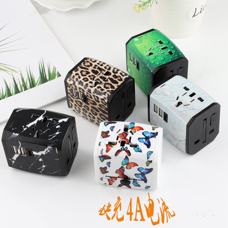 全球通用旅行转换插头出国多功能苹果插头快充英欧充电转化器