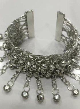 苗族首饰银饰手链舞蹈服装铃铛配饰少数民族演出饰品苗银彝族手镯