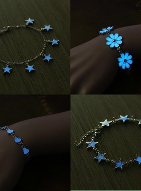 本命年满天星夜光珠发光红绳手链学生情侣儿童男女手工编织手绳